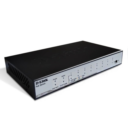 [DES-1009P+/ME] D-Link DES-1009P+/ME 8-port 10/100Base-T Unmanaged PoE+ Switch with 1 * Gigabit Copper port, 96W PoE Power budget