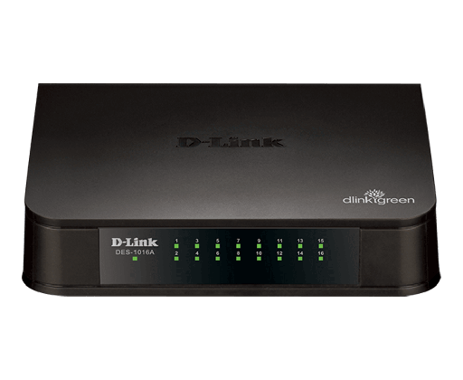 [DES-1016A/B] D-Link DES-1016A/B 16 port 10/100Mbps unmanaged switch (plastic casing, wall mountable) UK power plug