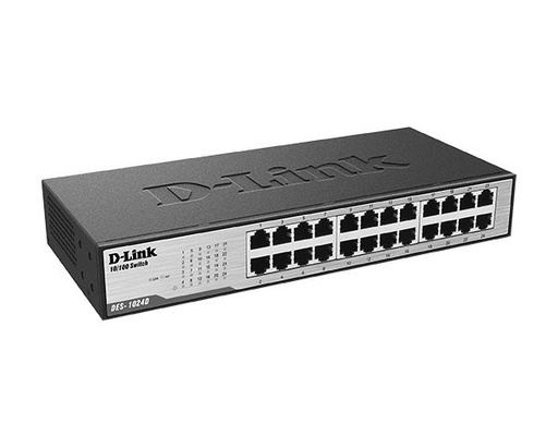 [DES-1024D/B] D-Link DES-1024D/B 24-port 10/100Base-T unmanaged Switch (Metal casing, UK Power plug)
