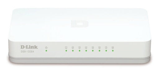 [DGS-1008A/B] D-Link DGS-1008A/B 8 port 10/100/1000Base-T unmanaged gigabit switch, UK power plug