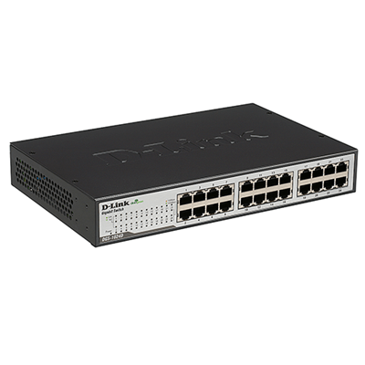 [DGS-1024D/B] D-Link DGS-1024D/B 24-port 10/100/1000Base-T Unmanaged Green Desktop Gigabit Switch ( rackmountable) (UK Plug)