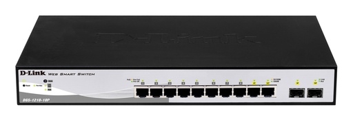 [DGS-1210-10P] D-Link DGS-1210-10P 8-ports 10/100/1000Base-T PoE + 2 SFP ports Smart Switch, 65W PoE Power budget. (802.3af/802.3at support)