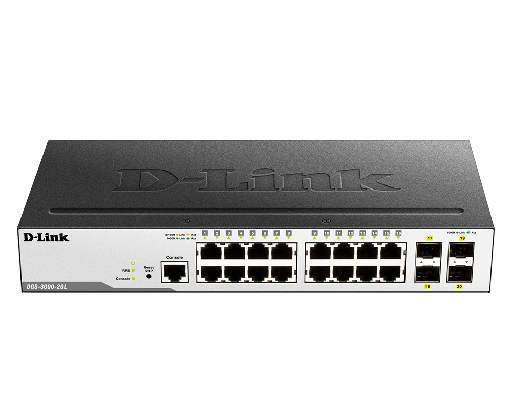 [DGS-3000-20L] D-Link DGS-3000-20L 16 10/100/1000 Mbps ports + 4 SFP ports Managed L2 Metro Ethernet Gigabit Switch