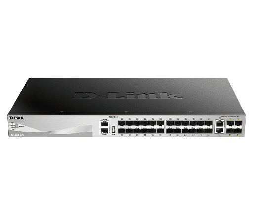 [DGS-3130-30S] D-Link DGS-3130-30S 24 SFP and 2 10G BASE-T + 4 10G SFP+ ports, Lite L3 Stackable Managed Switch (stacking cable not included)