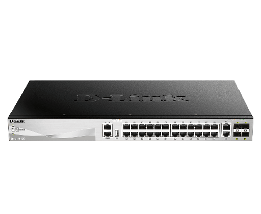 [DGS-3130-30TS] D-Link DGS-3130-30TS 24 10/100/1000BASE-T + 2 10G BASE-T , Lite L3 Stackable Managed Switch (stacking cable not included)