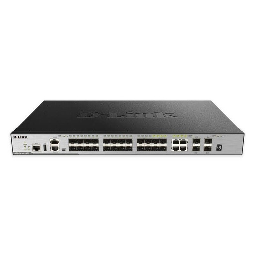 [DGS-3630-28PC/SI] D-Link DGS-3630-28PC/SI 20 10/100/1000 PoE+ ports + 4 10GE SFP+ ports L3 Stackable Managed Switch
