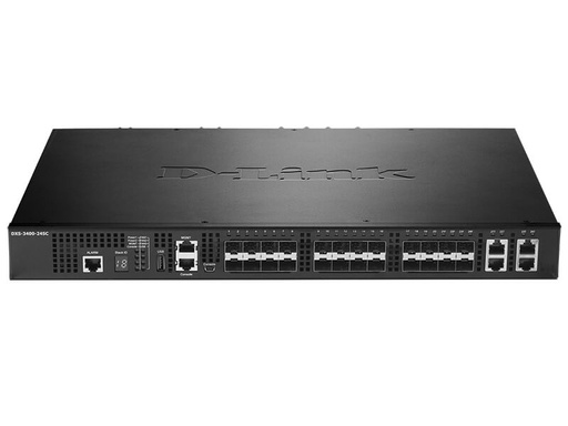 [DXS-3400-24SC/SI] D-Link DXS-3400-24SC/SI L3 Managed 10G switch with 20 SFP, one AC power supply, and three fan trays included